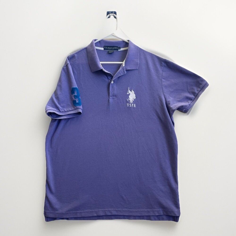 U.S. Polo Assn. Mens Big Pony Short Sleeve Polo Shirt Lavender